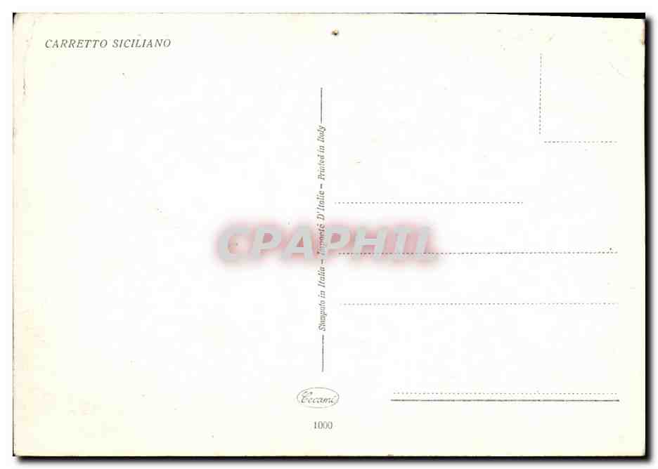 CPA Carretto Siciliano Sicile Chevaux Folklore  — Rückseite