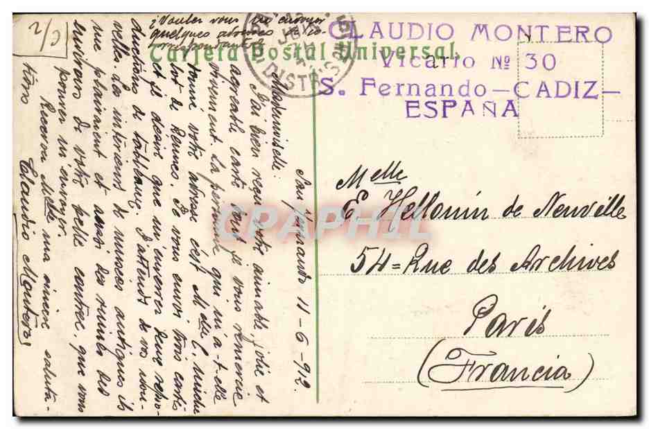 CPA Sevilla Jglesia de Santa Paula — Rückseite