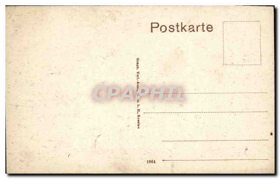 Bad Kreuznach — Bismarck-Platz mit Hotel „Berliner Hof“ und Bismarck-Denkmal — Graph. Verlagmann & Co. n. H. Breslau, Nr. 1064 — Rückseite