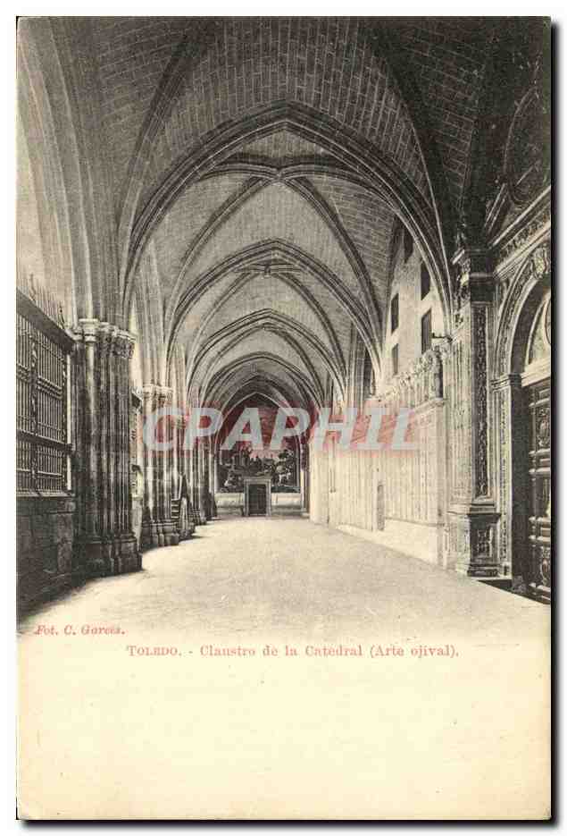 CPA Toledo Claustro de la Catedral Arte ojival