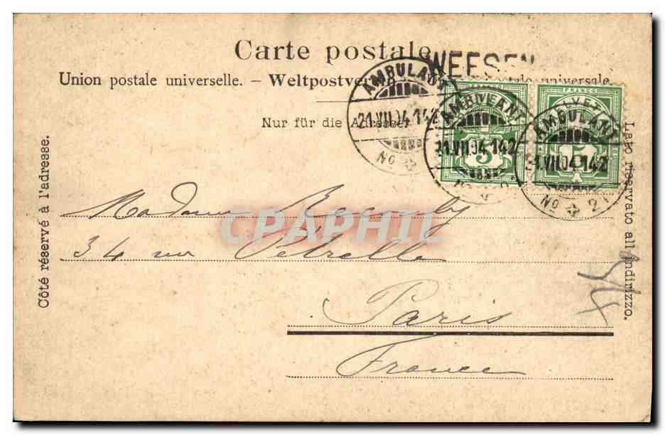 CPA Partie Am Aufstieg Zum Speer — Rückseite