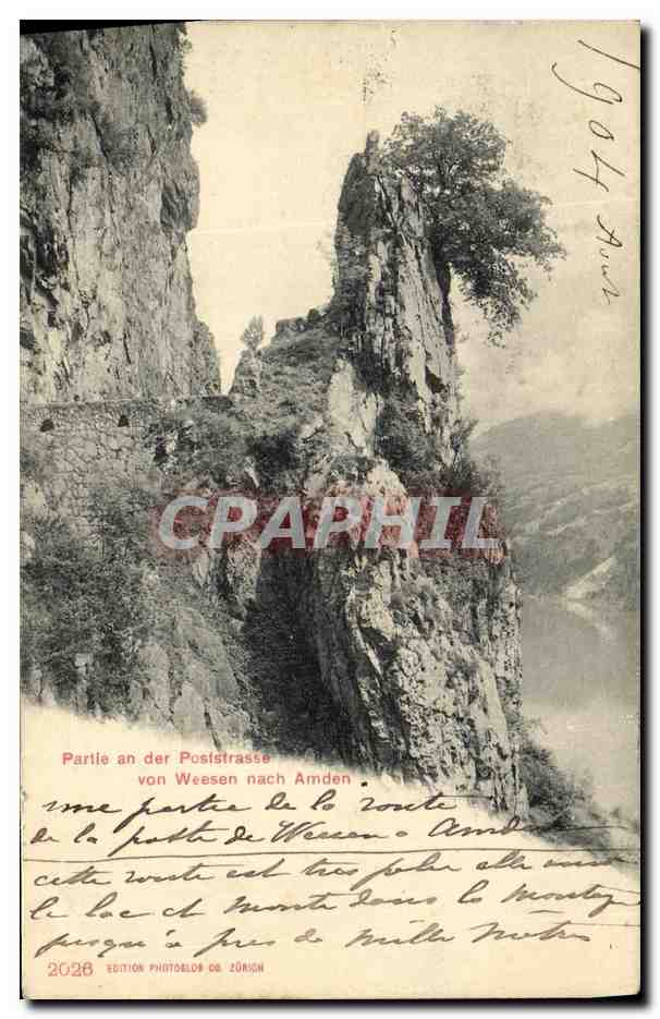 CPA Partie an Der Poststrasse Von Weesen Nach Amden