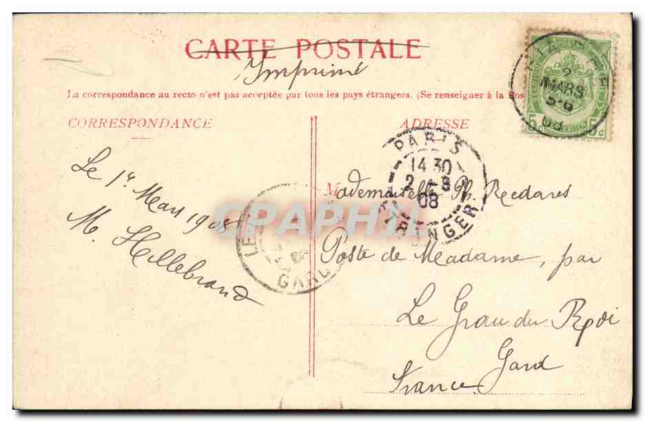 CPA Espinoir Le chateau de M Ch George  — Back