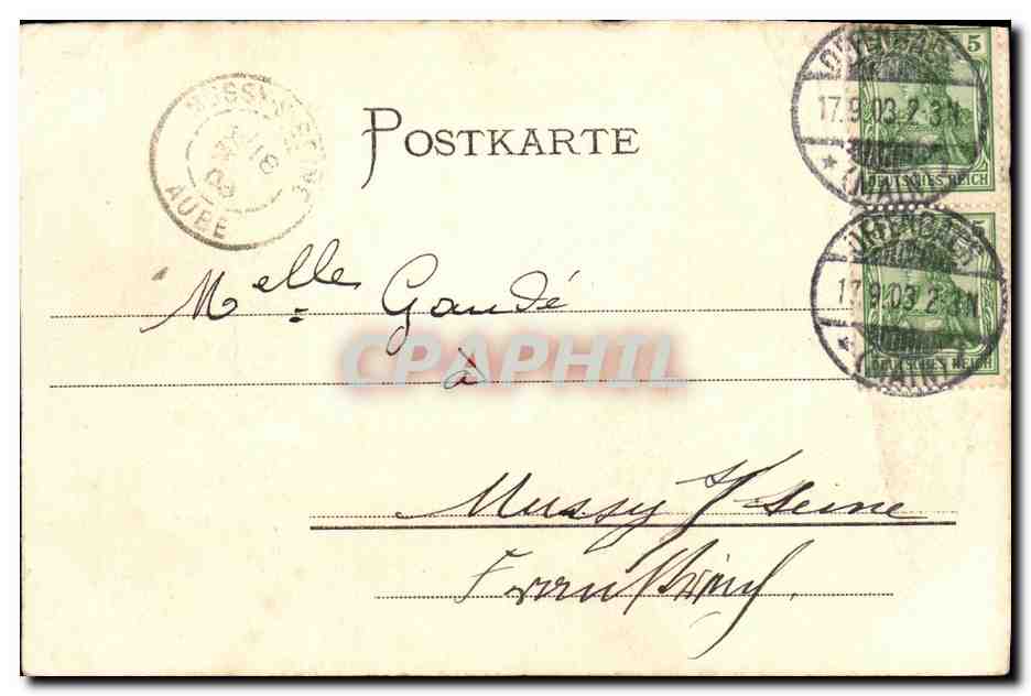 CPA Gruss aus Offenbach Partie aux den Anlagen  — Rückseite