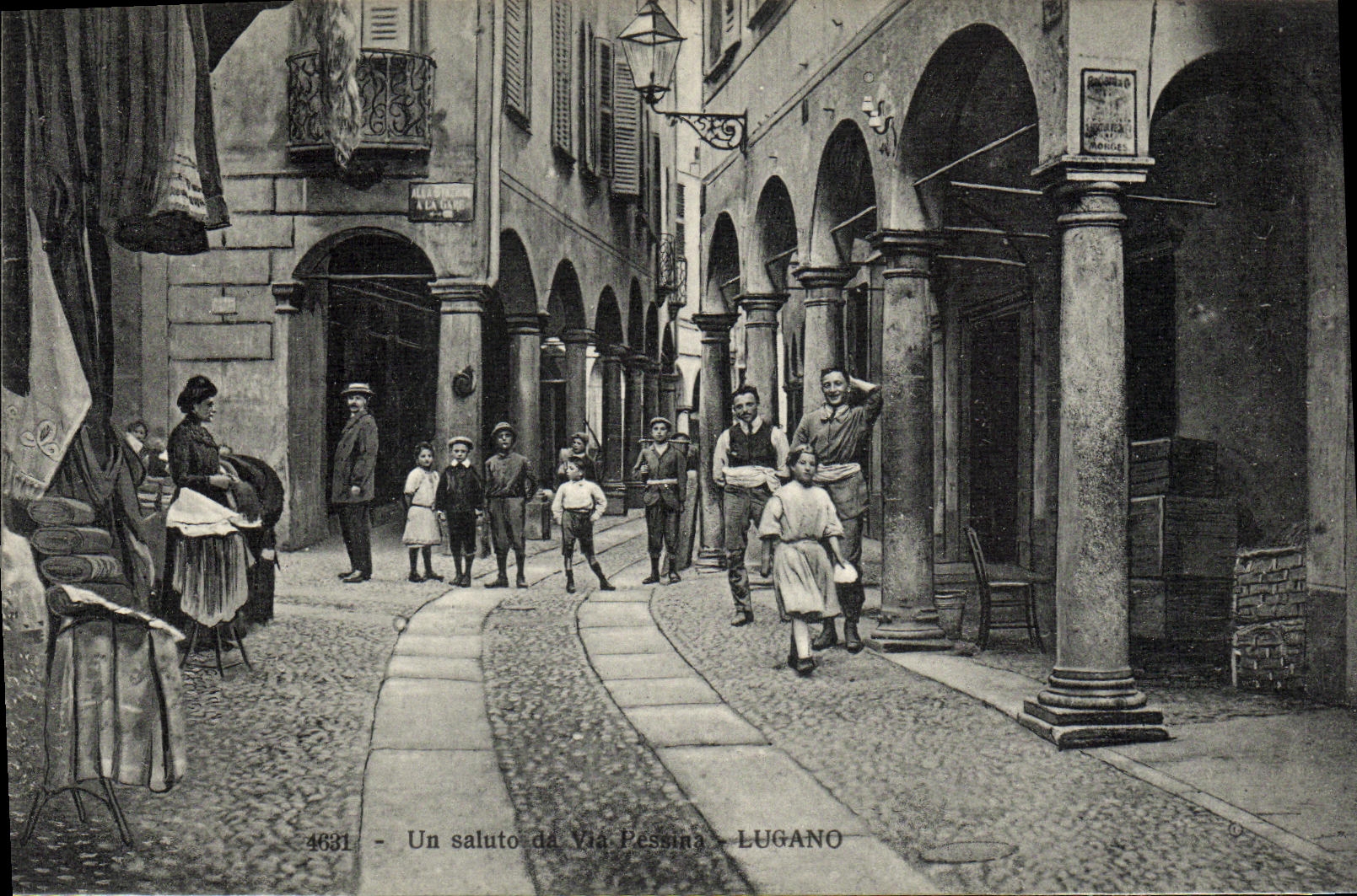 CPA Un saluto da Via Pessina Lugano
