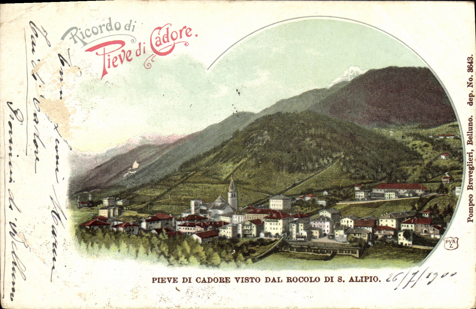 CPA Pieve di Cadore Visto Dal Rocolo di s Alipio