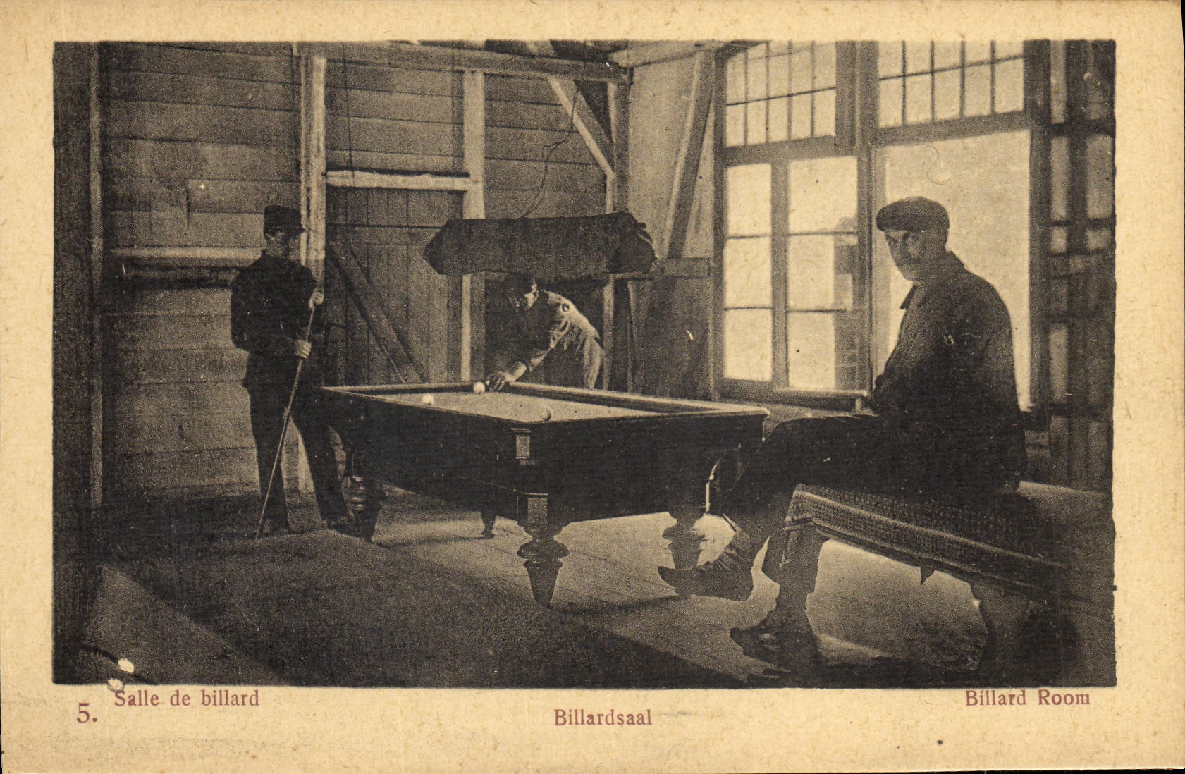 CPA Salle de billard Camp Senne 1918 Militaria