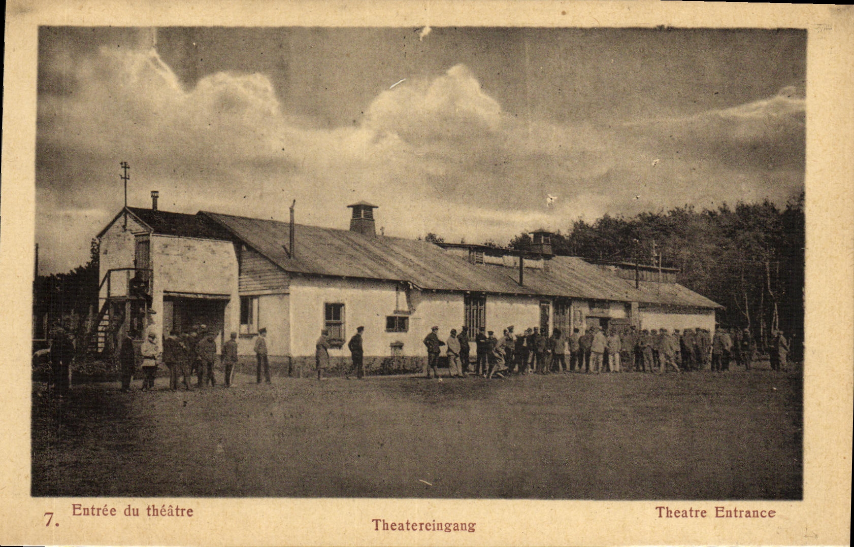 CPA Entree du theatre Camp Senne 1918 Militaria
