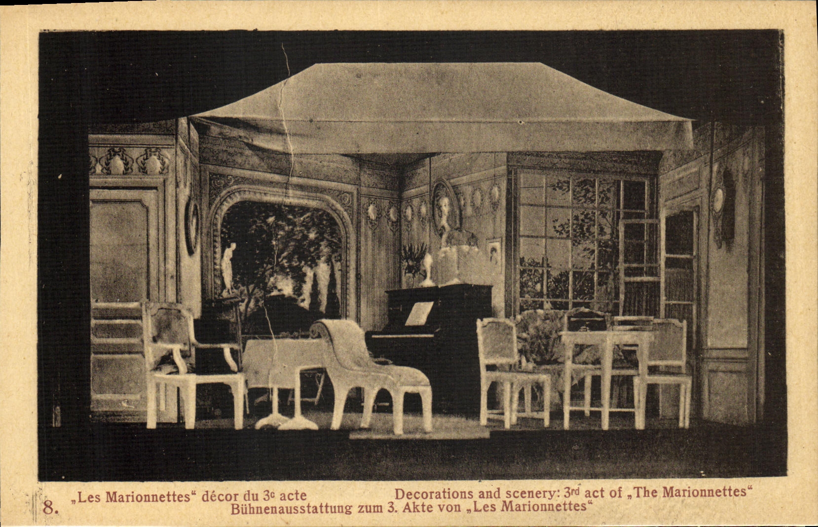 CPA Les Marionnettes decor du 3eme acte Camp Senne 1918 Militaria