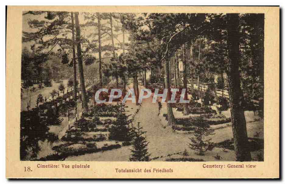 CPA Cimetiere Vue generale Camp Senne 1918 Militaria