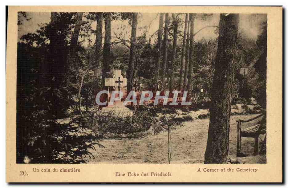 CPA Un coin du Cimetiere Camp Senne 1918 Militaria
