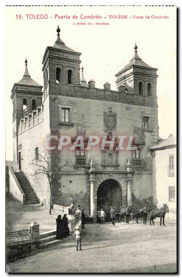 CPA Toledo Puerta de Cambron Caleche ane animee 