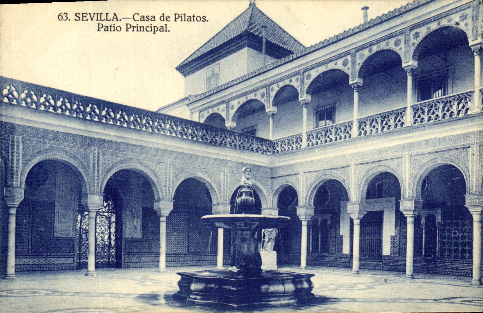 CPA Sevilla Casa de Pilatos Patio principal