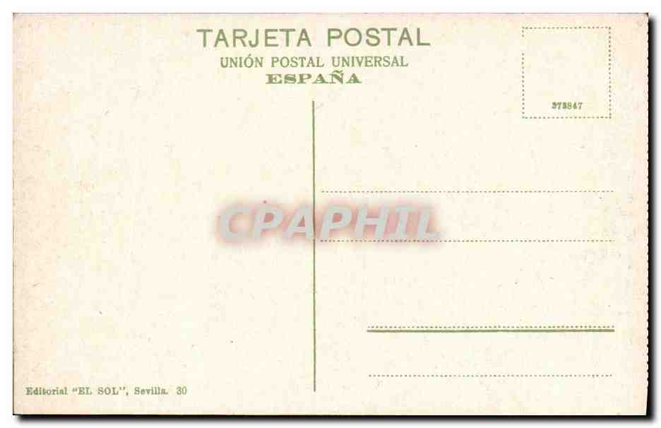 CPA Sevilla Parque Paseo de las Campanillas — Rückseite