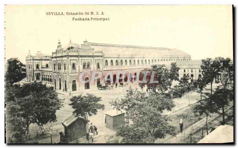 CPA Sevilla Estaction de M Z A Fachada Principal