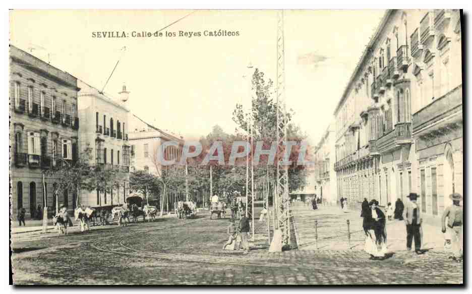 CPA Sevilla Calle de los Reyes Catolleos