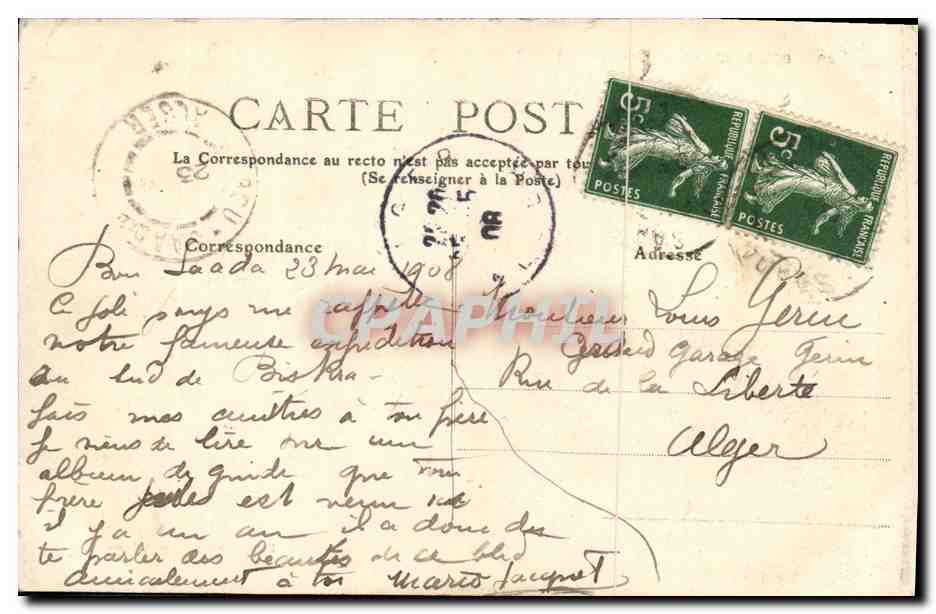 CPA Bou Saada Vue generale — Verso