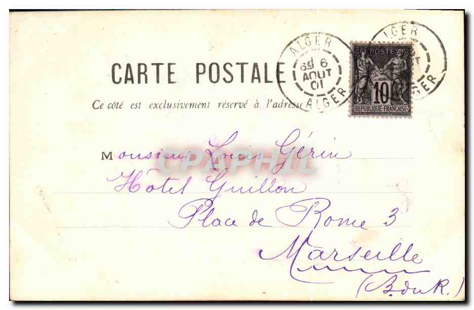Alger - Boulevard Carnot, Hôtel d'Europe — GEISKR, Algérie, n°201 — Back