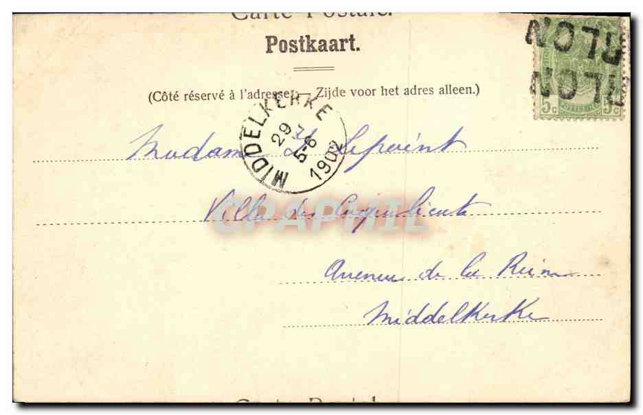 CPA Province du Luxembourg Chateau des Amerois — Rückseite