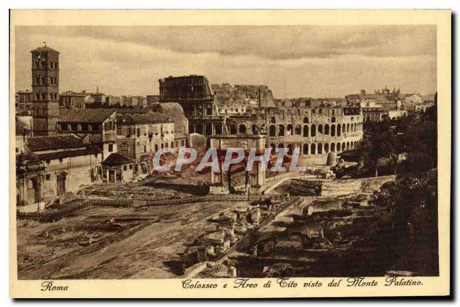 CPA Roma Colosseo e Arco di Tito visto dal Monte Palatino