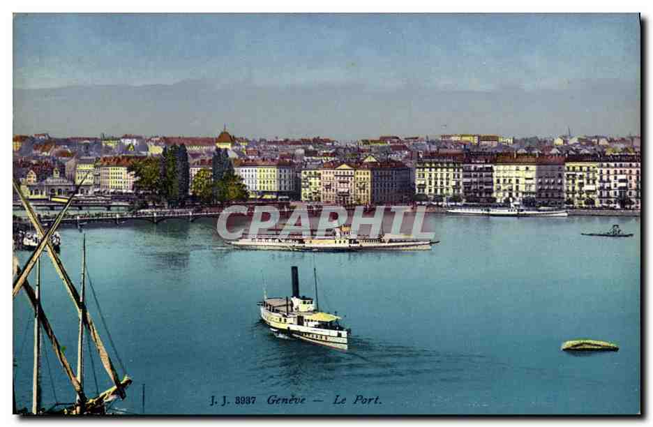 CPA Geneve Le Port Bateaux