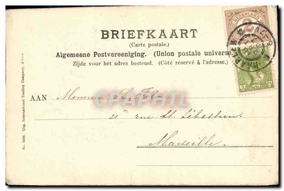 CPA Souvenir de Hollande Marken Folklore Femme Enfant — Rückseite