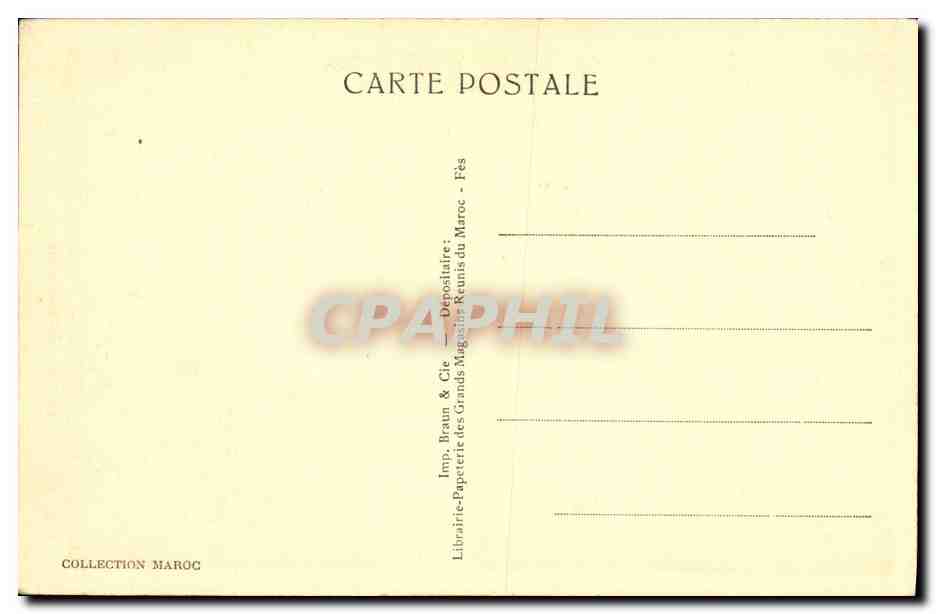CPA Fes La Fontaine Nedjarine — Rückseite