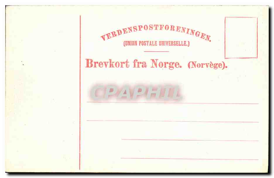 CPA De sye Sostre Norge  — Verso