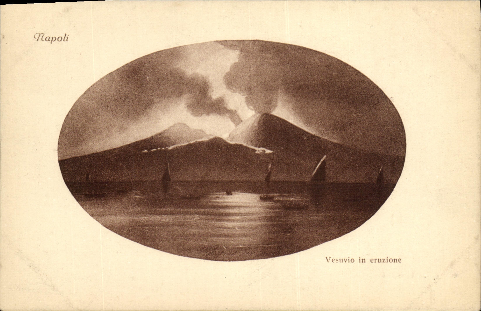 CPA Napoli Vesuvio in eruzione