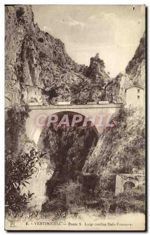 CPA Ventimiglia Ponte S Luigi confine Italo Franceese