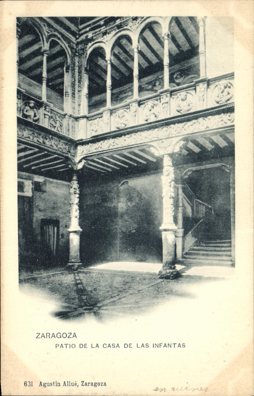 CPA Zaragoza Patio de la Casa de las Infantas