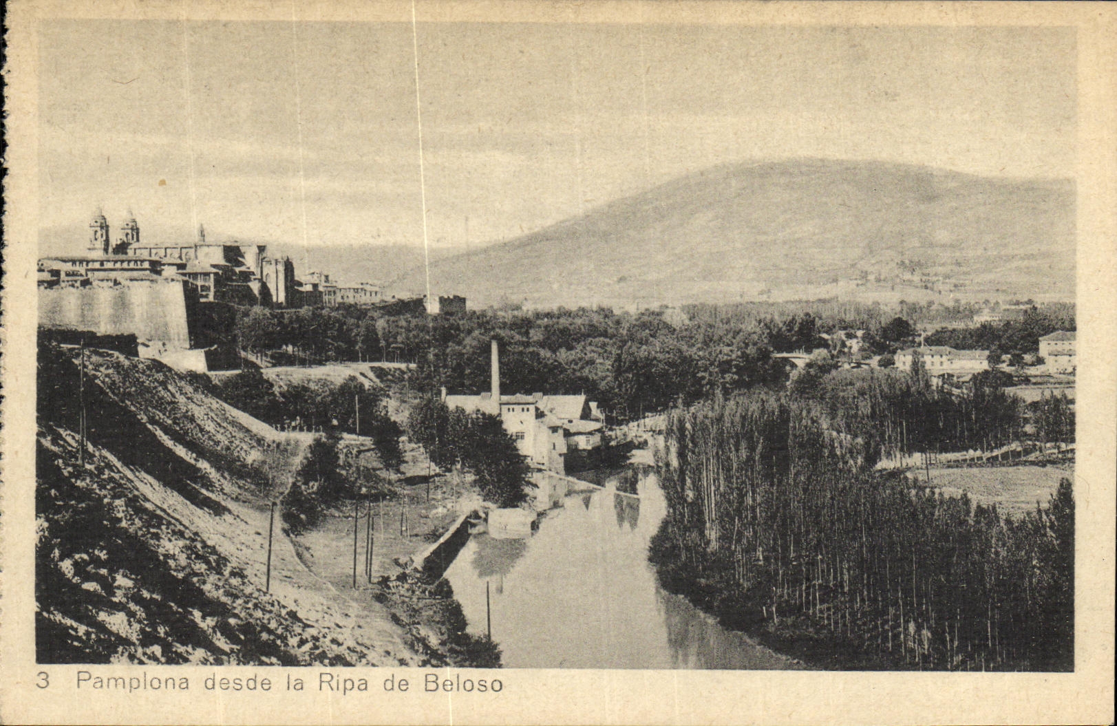 CPA Pamplona desde la Ripa de Beloso