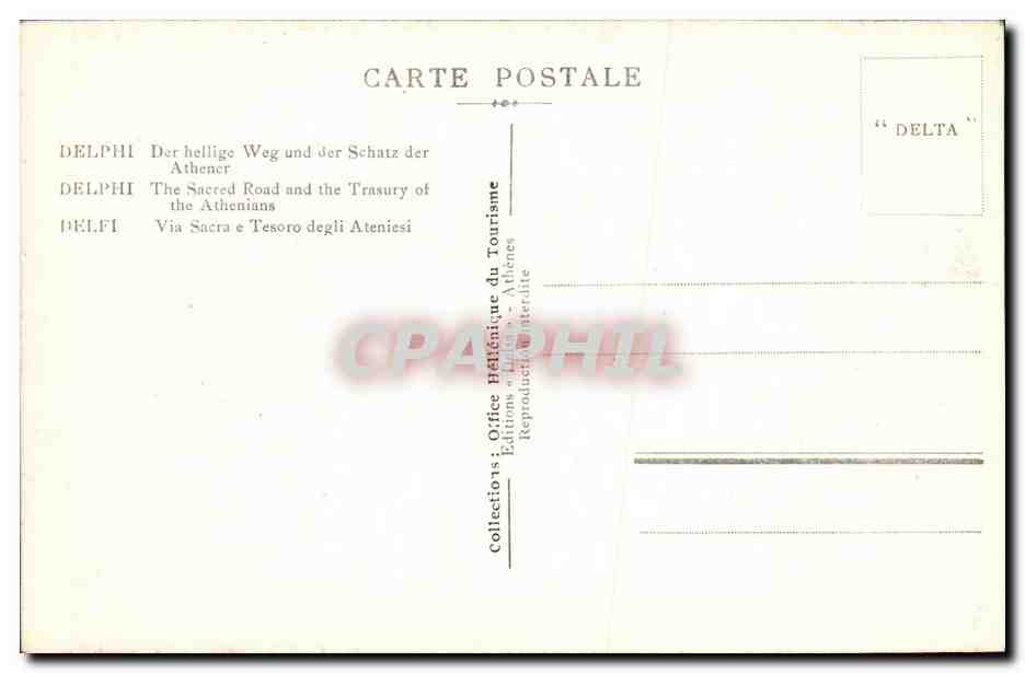CPA Delphes La Voie Sacree et le Tresor des Atheniens — Rückseite