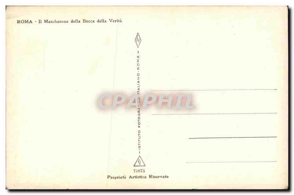 CPA Roma ll Mascherone della Bocca della Verita — Rückseite