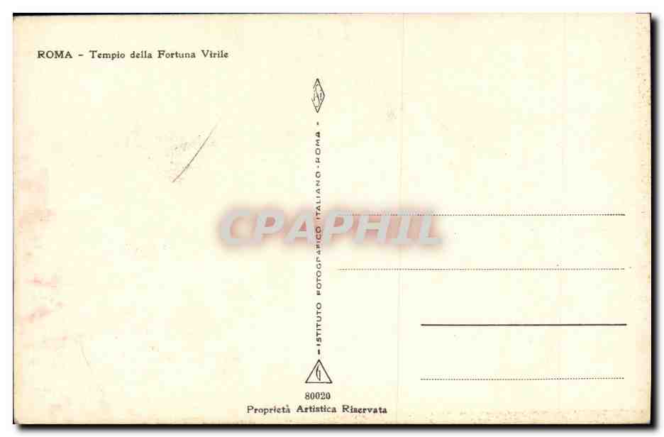 CPA Roma Tempio della Fortuna Virile — Rückseite