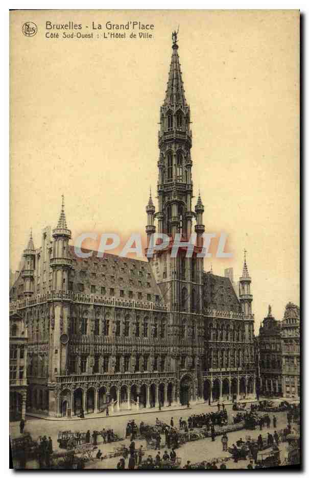 CPA Bruxelles La Grand Place Cote Sud Ouest L Hotel de Ville