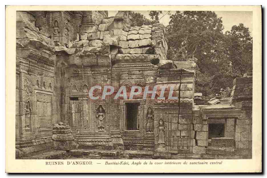 Ruines d'Angkor — Banteay Kdei, Angle de la cour intérieure du sanctuaire central