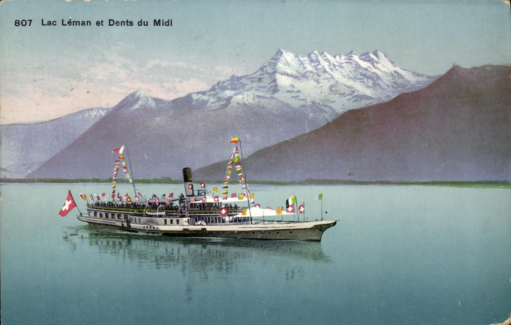 CPA Lac Leman et Dents Du Midi Bateau