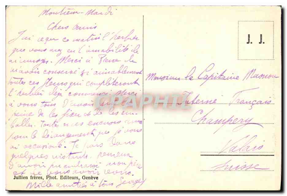 CPA Barque du Lac Leman Bateau — Rückseite