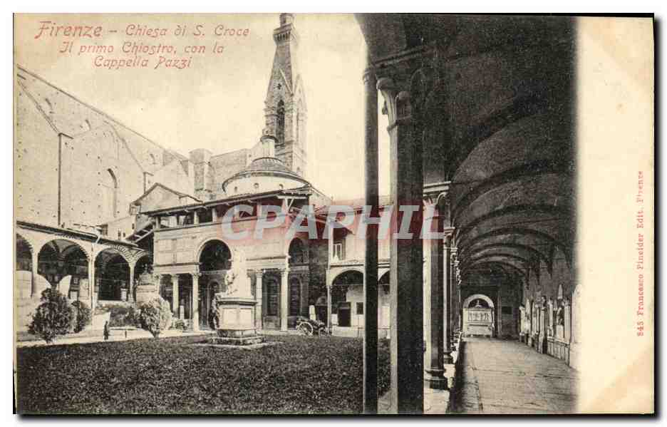 CPA Firenze Chiesa di Croce Primo Chiostro Can la Cappella Pazzi