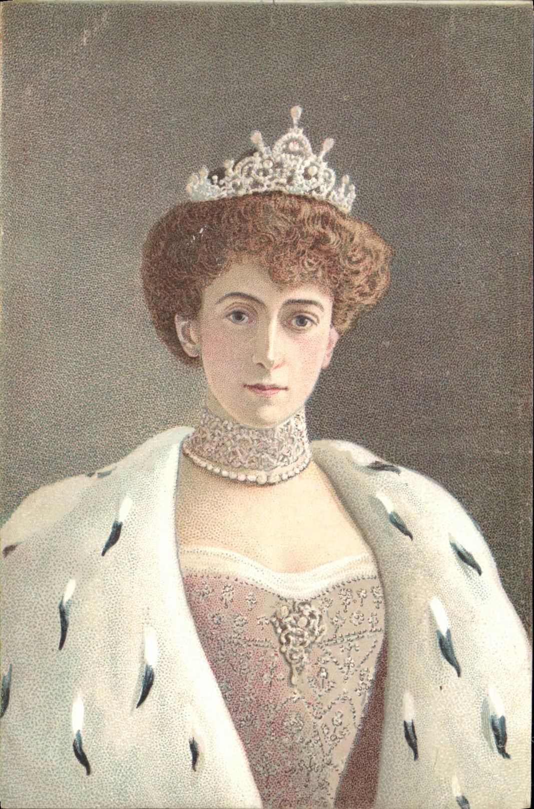 Reine Alexandra de Russie — portrait en couleur — éditeur CPAPHIL, n° de série non visible