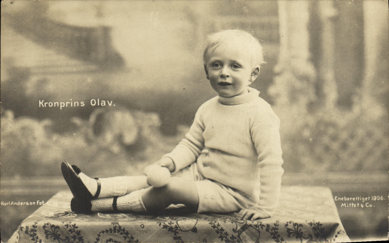 Kronprins Olav — portrait d'enfant — Enebørettiget 1906, Mittet & Co.
