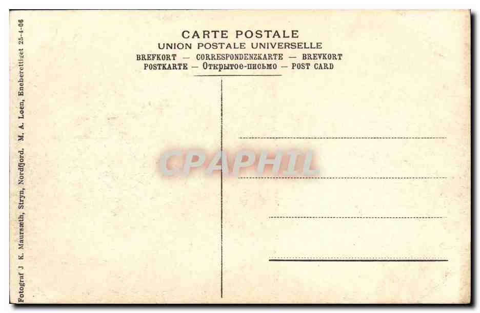 CPA Loen Nordfjord Bateau — Verso