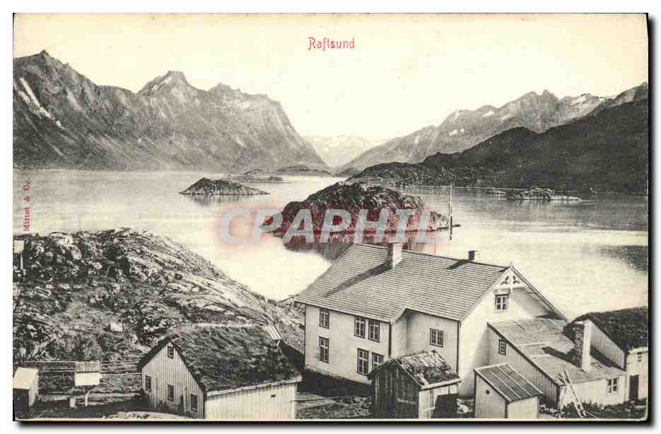 Raftsund — vue du fjord et des montagnes — éditeur Mølsted & Co.