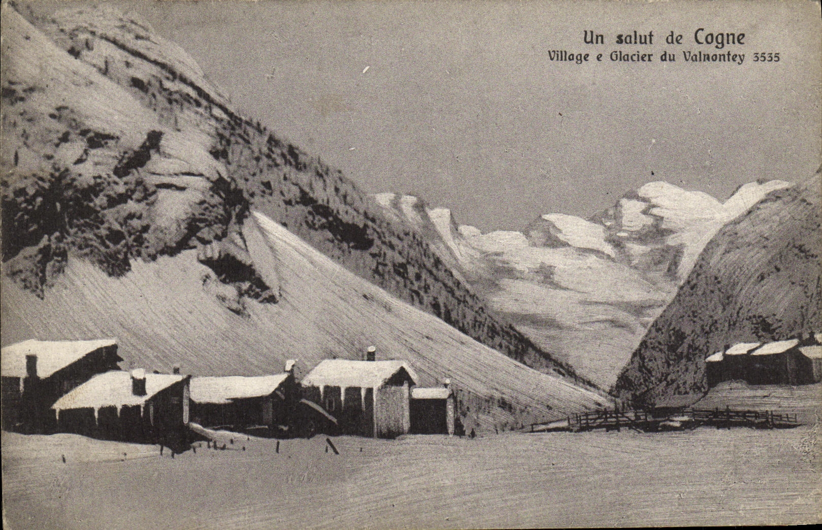 CPA Cogne Un Salut Village Glacier du Valnontey