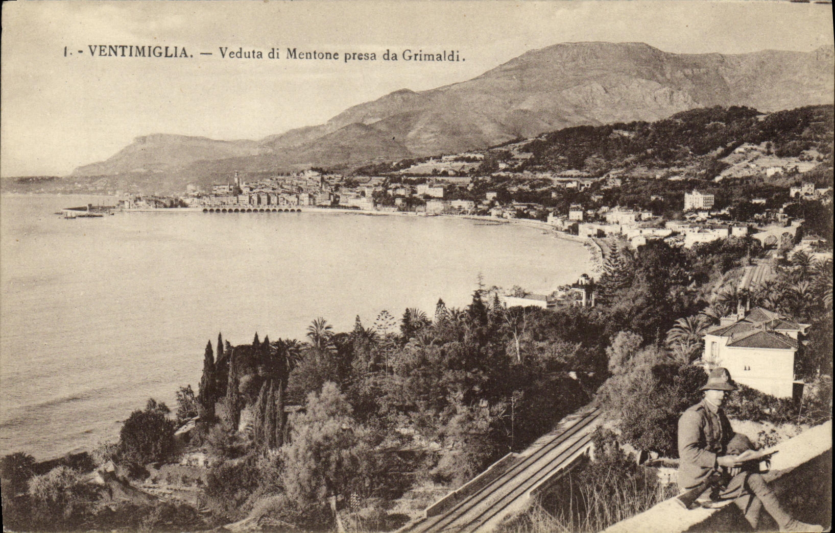 CPA Ventimiglia Veduta di Mentone Presa da Grimaldi