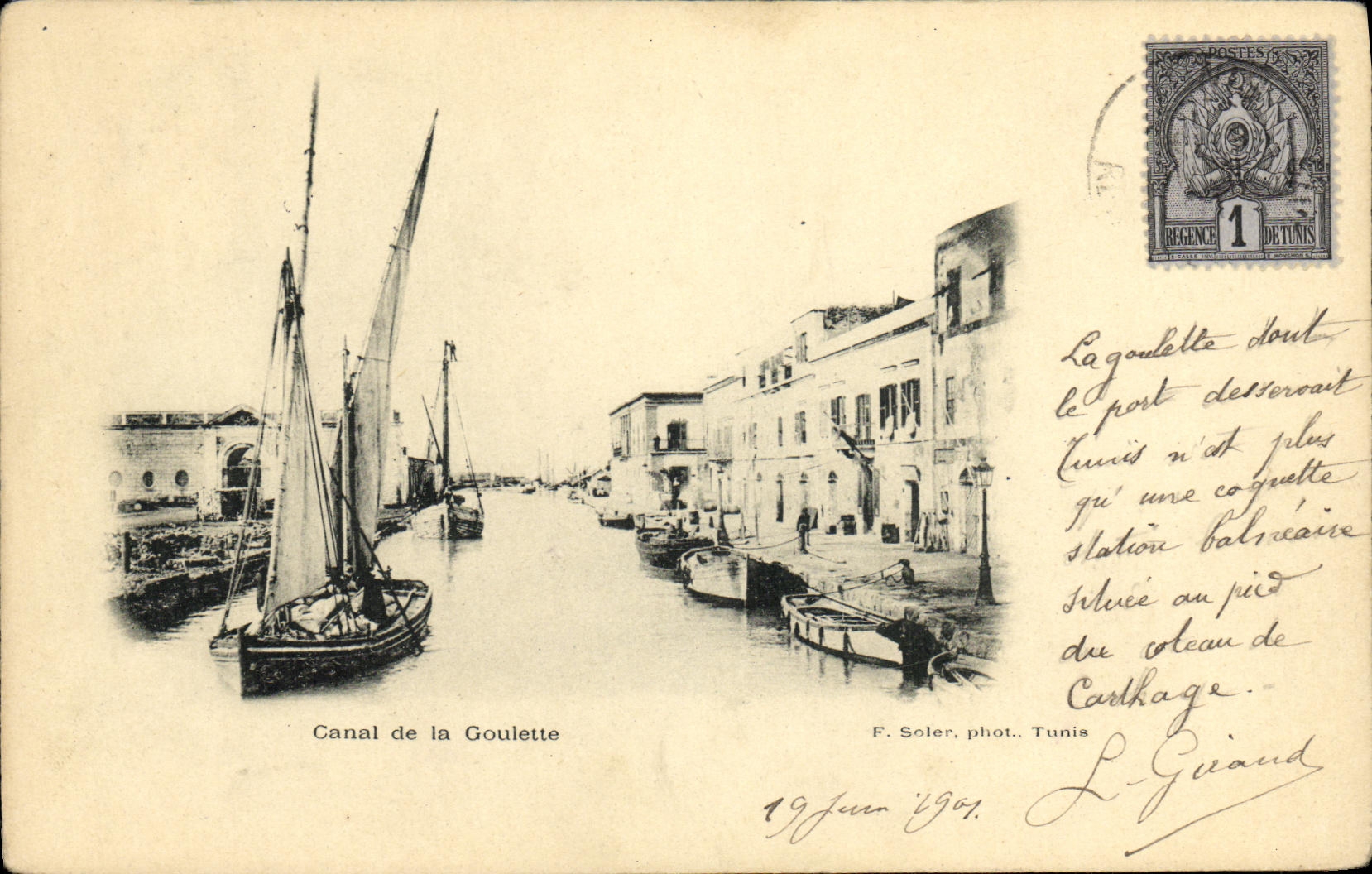 Canal de la Goulette — Tunis — F. Soler, phot. Tunis