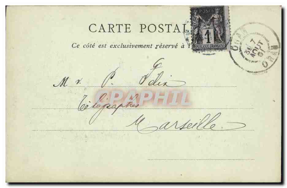 CPA Oran La Promenade de Letang — Rückseite