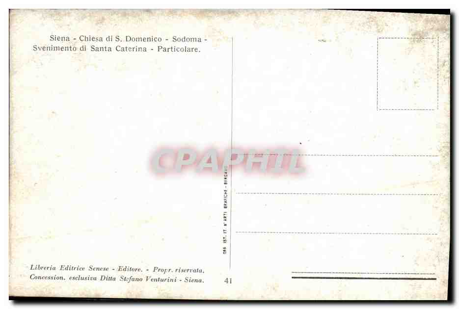 CPA Siena Chiesa di S Domenico Sodoma  — Rückseite