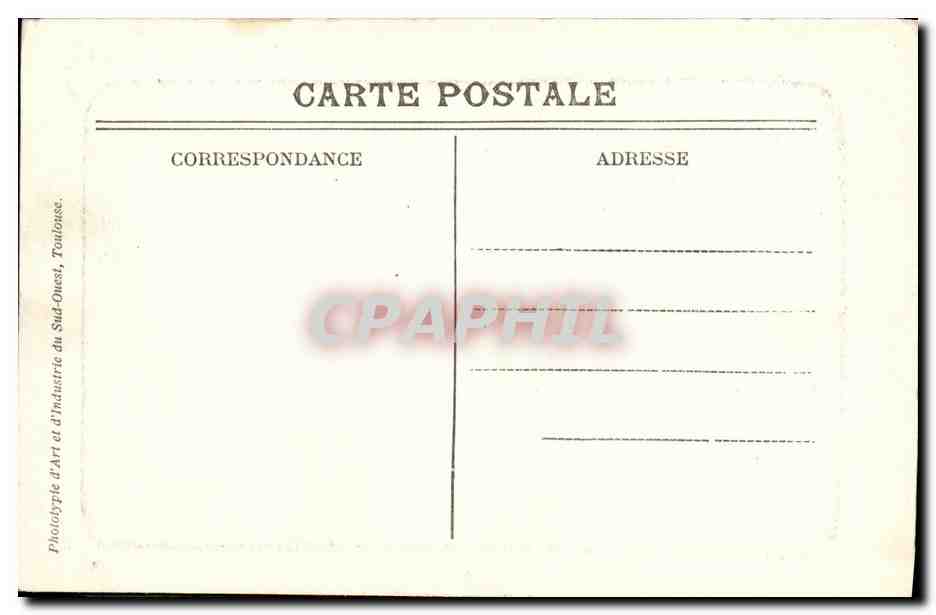 Toulouse — Jardin-Royal — Phototype d'Art et d'Industrie du Sud-Ouest — Verso